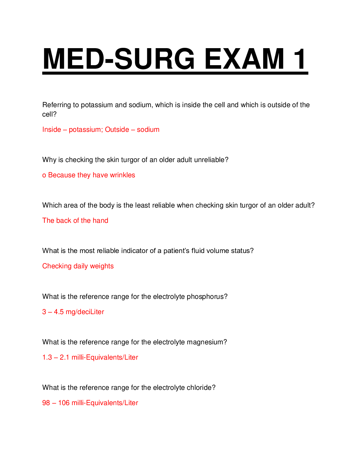 Preview image for ATI MED SURG EXAM 1. QUESTIONS WITH ANSWERS.